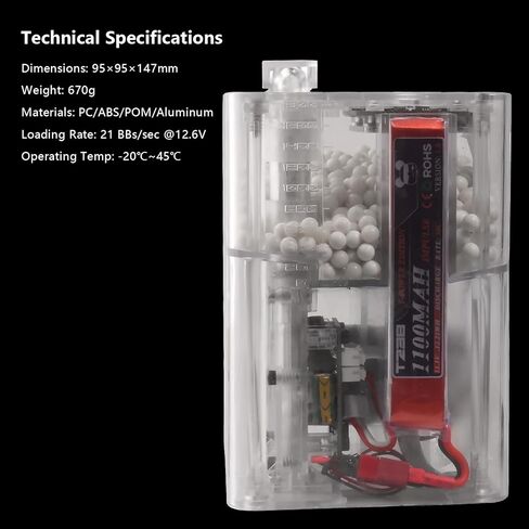 Smart Auto Loader PRO Edition – Airsoft Magazines Electric BB Speed Loader PRO Edition, 21BB/s High-Speed, OLED Display, 1800rd Capacity, Anti-Stall Protection with 4 Adapters in Kuwait