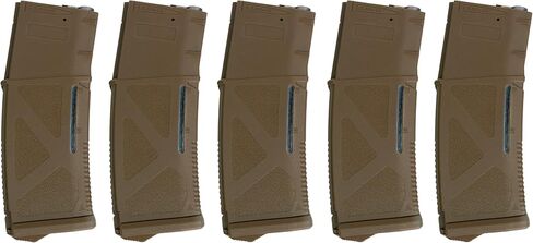 ARCTURUS TACTICAL Airsoft M4 M16 Series بوليمر 200 نافذة شفافة مستديرة عالية السرعة متوسطة الغطاء Airsoft مجلة تان - حزمة من خمسة in Kuwait