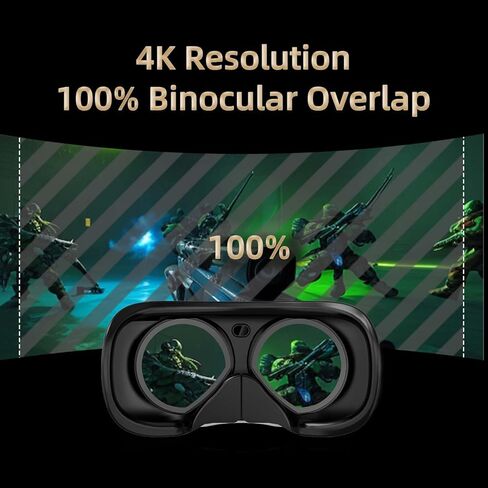 سماعة الواقع الافتراضي DPVR E4 - سماعة الواقع الافتراضي PCVR لألعاب الكمبيوتر مع وحدة تحكم، متوافقة مع SteamVR in Kuwait