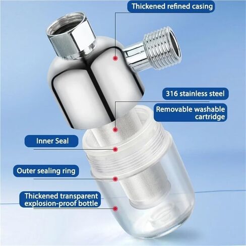 316 Stainless Steel Universal Household Tap Inlet Front Filter Anti-Scale for Clean Drinking Water, Shower, Washing Machine in Saudi Arabia