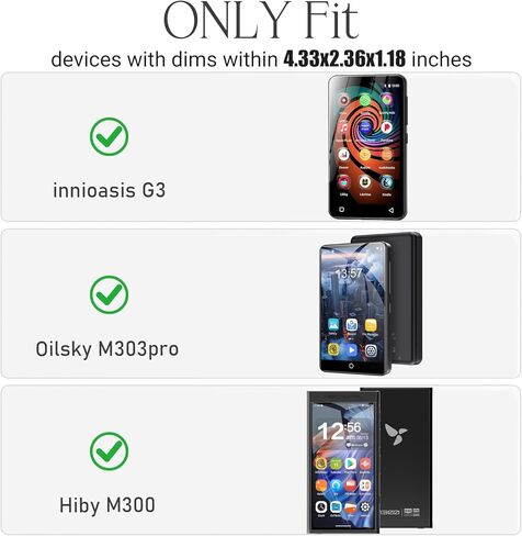 Case for innioasis G3 for Oilsky M303pro for Hiby M300 Portable Digital Music Player with a Mesh Pocket for Earbuds Cable (Case Only) (Black) in Saudi Arabia