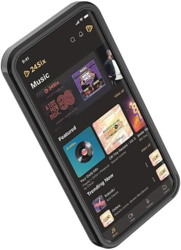 حافظة 24Six FamilyPlayer2 MP3 مع طبقات صلبة من مادة TPU ممتصة للصدمات وقبضة مزخرفة (أسود) in Kuwait