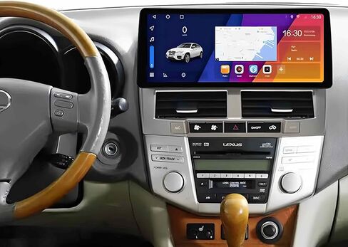 Rolax 12.3 بوصة Android 15 Carplay متوافق مع Lexus RX300 RX330 RX350 RX400h 2004-2007 راديو السيارة الوسائط المتعددة ستيريو GPS الملاحة بلوتوث واي فاي كاميرا لاسلكية SWC in Kuwait