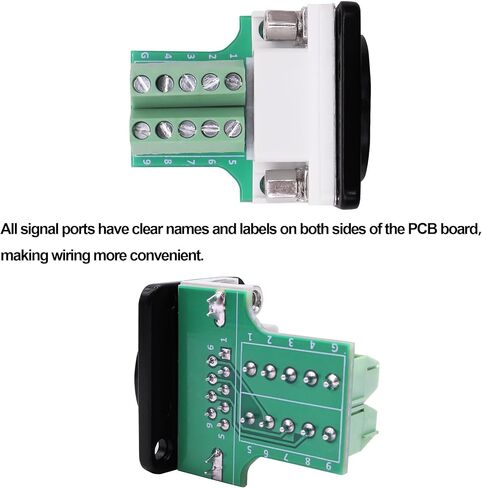 D-Type DB9 محول لوحة موصل طرفي بدون لحام DB9 أنثى RS232 تسلسلي إلى لوحة اندلاع طرفية D-SUB 9 Pin PCB Board - أسود in Saudi Arabia