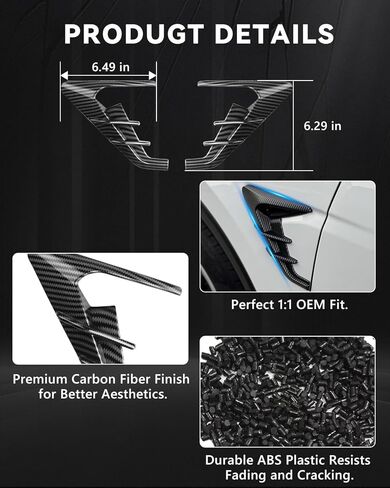 2 PCS Side Camera Indicator Protection Cover for 2024-2026 Tesla Model Y Juniper HW4.0, Side Camera Caps Cover Decoration Accessories for Tesla Model Y with HW4.0 (Carbon Fiber Pattern in Saudi Arabia