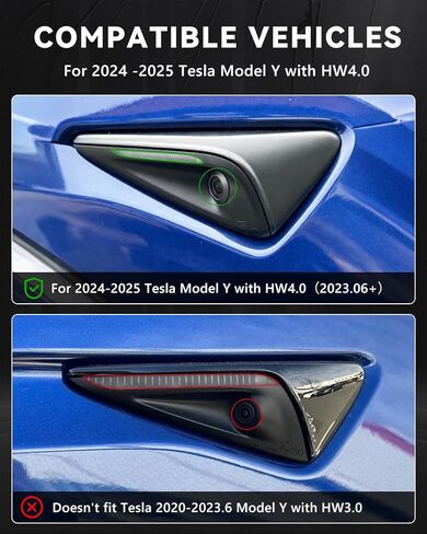 2 PCS Side Camera Indicator Protection Cover for 2024-2026 Tesla Model Y Juniper HW4.0, Side Camera Caps Cover Decoration Accessories for Tesla Model Y with HW4.0 (Carbon Fiber Pattern in Saudi Arabia