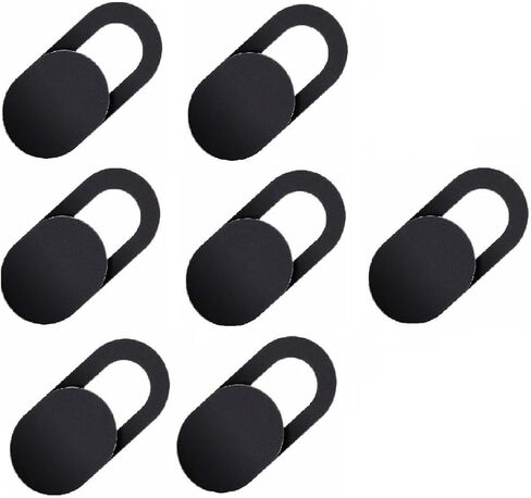 Webcam Cover (7 Pack), 0.03 inch Ultra Thin Laptop Camera Cover Slide for iPhone iPad MacBook Pro Computer iMac Cell Phone PC Accessories Camera Blocker Slider, Great for Privacy - Black in Saudi Arabia