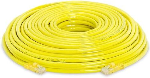 Cmple Cat5e Network Ethernet Cable with Snagless Molded Boot Yellow 100ft in Saudi Arabia