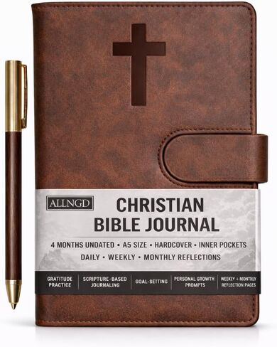 Bible Study Journal – Guided Prayer Journal with Daily Scripture Prompts & Reflections – Premium Leather Christian Gift for Faith & Spiritual Growth in Saudi Arabia