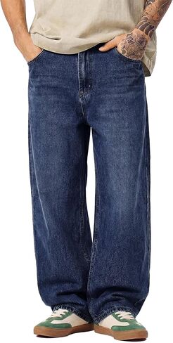 JMIERR Mens Baggy Jeans Casual Relaxed Fit Wide-Leg Denim Pants Loose Streetwear Trousers in Saudi Arabia