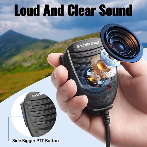 مكبر صوت راديو BAOFENG Ham متوافق مع BAOFENG UV-5R MINI DM32 UV-32 BF-F8HP PRO AR-5RM GM21 UV-5RH PRO GPS أجهزة اتصال لاسلكية للكتف ملحقات محمولة 2 دبوس، 2 حزمة in Kuwait