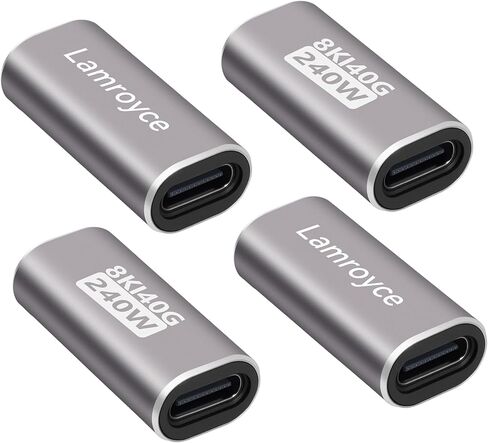 240W USB Type-C Coupler 2 Pack, USB 4.0 Type C Female to Female Extender Adapter Connector Support 240W PD 3.1 Fast Charging,40Gbps Data Transfer,8K@60Hz Video Output (Compatible with Thunderbolt 4/3) in Saudi Arabia