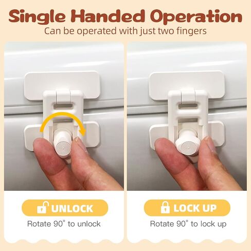 أقفال أمان للأطفال (عبوتان) - تركيب بدون أدوات، أقفال مقاومة للأطفال للخزائن والأدراج والثلاجة - لاصق قوي، يصعب كسرها بواسطة الأطفال الصغار، مادة أمان - مناسبة عالميًا للخشب والمعادن in Kuwait