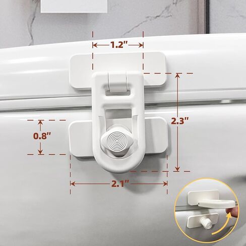 أقفال أمان للأطفال (عبوتان) - تركيب بدون أدوات، أقفال مقاومة للأطفال للخزائن والأدراج والثلاجة - لاصق قوي، يصعب كسرها بواسطة الأطفال الصغار، مادة أمان - مناسبة عالميًا للخشب والمعادن in Kuwait