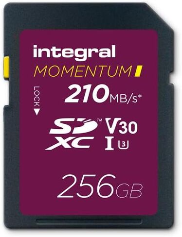 Integral Momentum I 128GB SDXC Card - UHS-I, Up to 210MB/s Read, 180MB/s Write - V30, U3, CL10 - for DSLR, Mirrorless & Camcorders - 4K UHD Video & Burst Mode Ready - Waterproof, Shockproof, Rugged in Saudi Arabia
