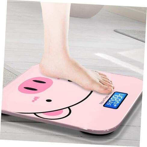 1Pc Cartoon Digital Body Weight Scale USB Rechargeable Scale with Tempered Cute Design Automatic Shut Down for Easy Use for Weight Management in Kuwait
