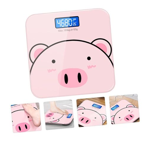 1Pc Cartoon Digital Body Weight Scale USB Rechargeable Scale with Tempered Cute Design Automatic Shut Down for Easy Use for Weight Management in Kuwait