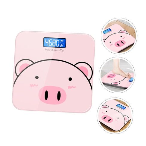 1Pc Cartoon Digital Body Weight Scale USB Rechargeable Scale with Tempered Cute Design Automatic Shut Down for Easy Use for Weight Management in Kuwait