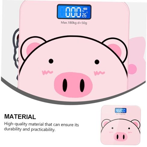 1Pc Cartoon Digital Body Weight Scale USB Rechargeable Scale with Tempered Cute Design Automatic Shut Down for Easy Use for Weight Management in Kuwait