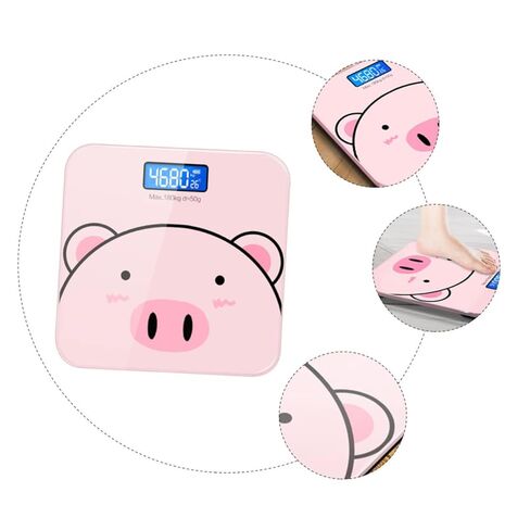 1Pc Cartoon Digital Body Weight Scale USB Rechargeable Scale with Tempered Cute Design Automatic Shut Down for Easy Use for Weight Management in Kuwait