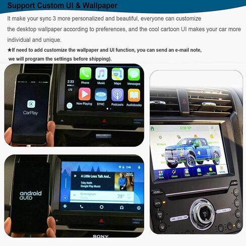 SYNC 2 to SYNC 3 Upgrade Kit with Latest OEM Sync4 1080p HD 8'' Touchscreen Anti Sunlight Compatible Ford F150 F250 Edge/Explorer/Mustang,APIM Module,GPS Navigation,Come with Latest Version Map in Saudi Arabia