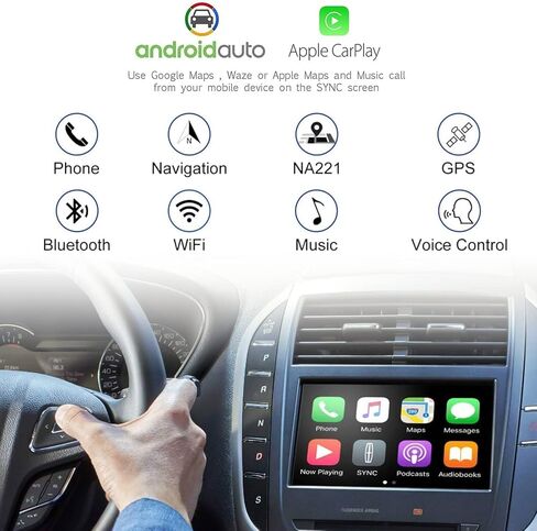 SYNC 2 to SYNC 3 Upgrade Kit with Latest OEM Sync4 1080p HD 8'' Touchscreen Anti Sunlight Compatible Ford F150 F250 Edge/Explorer/Mustang,APIM Module,GPS Navigation,Come with Latest Version Map in Saudi Arabia