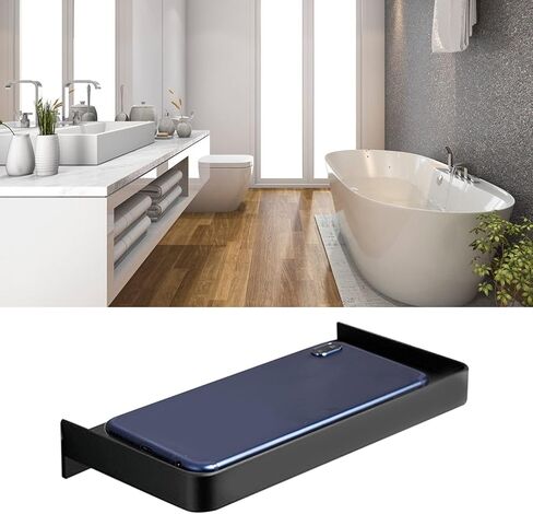 Bathroom Phone Shelf, Floating Bathroom Cell Phone Holder Shelf, Stainless Steel Toilet Phone Holders with Screw Kit, 7.3x3.5in Toilet Phones Shelves for Glasses, Cups in Saudi Arabia