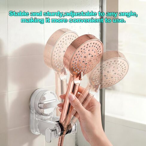 حامل رأس الدش، دعامة مقبض دش محمول باللون الأبيض، حامل عصا تثبيت على جدار الحمام قابل للتعديل in Kuwait