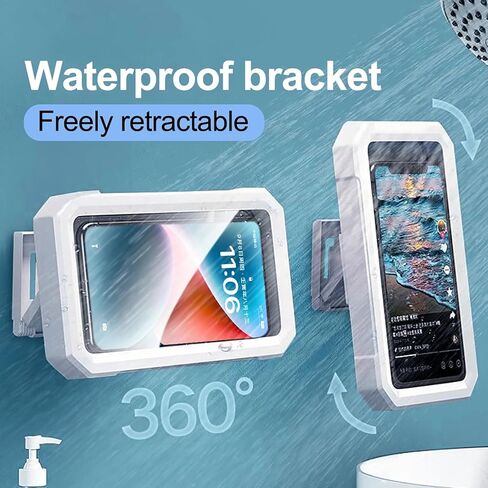 Generic Waterproof Shower Phone Holder, 360 Rotatable & Adjustable, Compatible with Phones Up to 6.8 Inch in Saudi Arabia