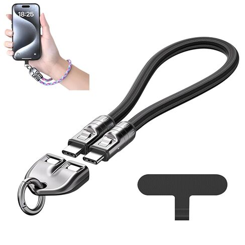 كابل شحن C إلى C 240 واط مع تصميم سوار يمكن ارتداؤه، حبل شحن سريع للهاتف 5 أمبير، كابل USB-C محمول للهواتف الذكية والأجهزة اللوحية وأجهزة الكمبيوتر المحمولة (وردي) in Saudi Arabia
