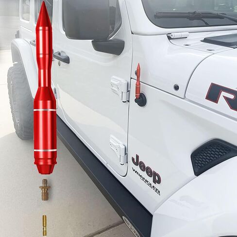 Aluminum Antenna Compatible for 2007-2018 Jeep Wrangler JK and 2018-2025 Jeep JL/JLU,2019-2025 Jeep Gladiator JT, Antenna Replacement Assembly Accessories,Red in Saudi Arabia