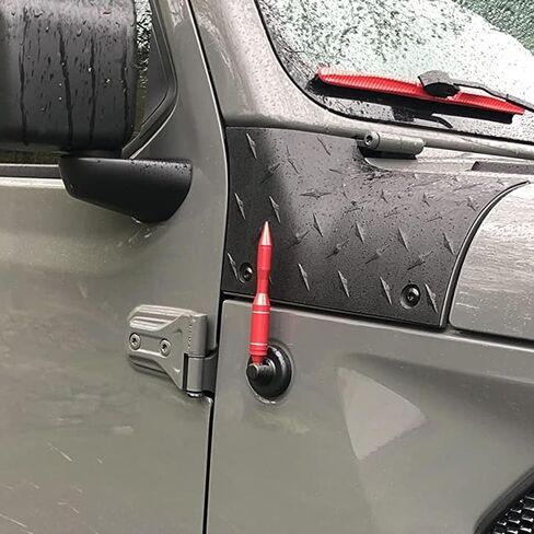 Aluminum Antenna Compatible for 2007-2018 Jeep Wrangler JK and 2018-2025 Jeep JL/JLU,2019-2025 Jeep Gladiator JT, Antenna Replacement Assembly Accessories,Red in Saudi Arabia