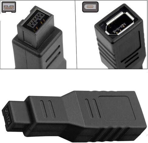 FireWire 400 to 800 Adapter Converter 1394a 6-Pin Female to 1394b 9-Pin Male in Saudi Arabia