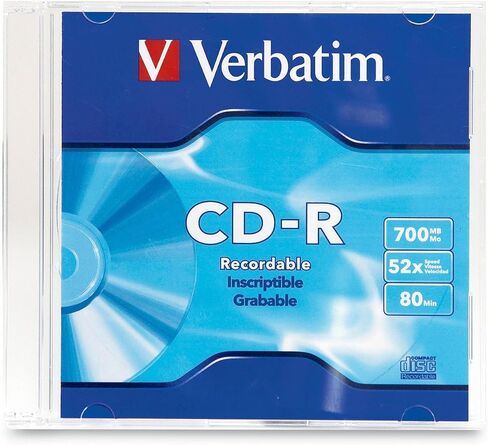 Verbatim CD-R 700MB 52X with Branded Surface - 1pk Slim Case in Saudi Arabia