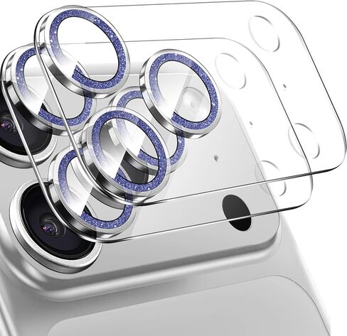 2 Pack for iPhone 17 Pro Max Camera Lens Protector,Bling Tempered Glass 9 Hardness,Anti-Scratch High Definition Camera Screen Protector (Silver) in Saudi Arabia