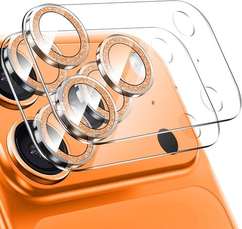 عبوتان من واقي عدسة الكاميرا لهاتف iPhone 17 Pro Max، زجاج مقسى بلينغ 9 صلابة، واقي شاشة كاميرا عالي الدقة مضاد للخدش (فضي) in Kuwait