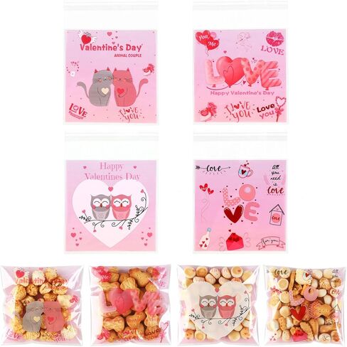 100 PCS Christmas Cellophane Bags, Christmas Cookie Bags Treat Bags Self Sealing Clear Self-adhesive Snack Candy Gift Wrap Ziplock Bags for Winter Santa Xmas Holiday Party Gift Decoration Supplies in Saudi Arabia
