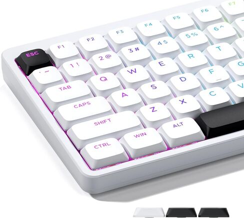 XVX أغطية مفاتيح سوداء منخفضة المظهر، تتألق من خلال مجموعات أغطية المفاتيح، توافق أغطية مفاتيح لوحة المفاتيح PBT المزدوجة لـ 60% 75% 80% 85% 100% MX Switches لوحة المفاتيح الميكانيكية - أغطية المفاتيح فقط in Kuwait