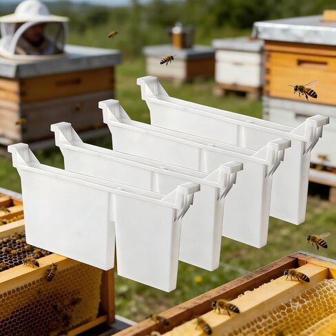 4pcs Langstroth Hive Bee Feeder - Dual Compartment 1.5L Bee Feeder & Water, Anti-Drowning Design for Beekeeping Supplies in Saudi Arabia