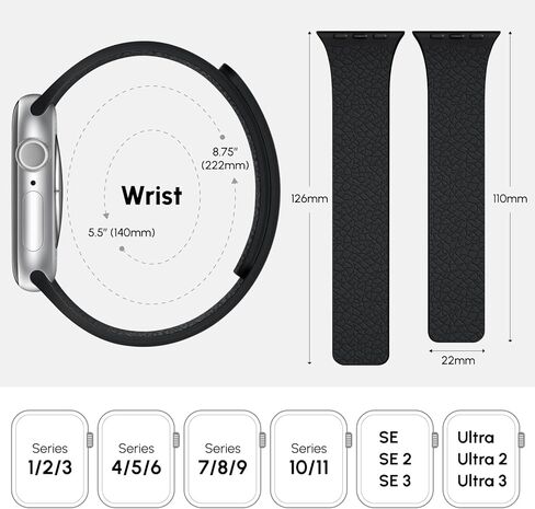 سوار ساعة مغناطيسي متوافق مع أحزمة ساعات Apple 38/40/41/42/44/45/46/49 ملم للرجال والنساء، حزام مقاوم للماء من السيليكون الناعم بمغناطيس قوي لسلسلة iWatch 11/10/9/8/7/6/5/4/2/1 SE Ultra 3/2 in Kuwait