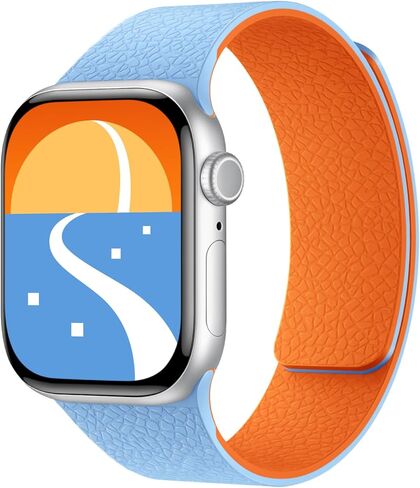 سوار ساعة مغناطيسي متوافق مع أحزمة ساعات Apple 38/40/41/42/44/45/46/49 ملم للرجال والنساء، حزام مقاوم للماء من السيليكون الناعم بمغناطيس قوي لسلسلة iWatch 11/10/9/8/7/6/5/4/2/1 SE Ultra 3/2 in Kuwait
