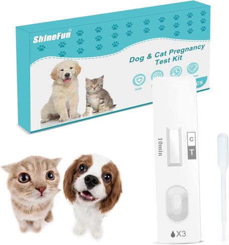 مجموعة أدوات اختبار الحمل للكلاب والقطط - اختبار البول في المنزل، دقيق بنسبة 98.8% مع نتائج خلال 5 دقائق، غير مؤلم وخالي من الإبر للعائلات التي لديها حيوانات أليفة متعددة (قطعة واحدة) in Kuwait