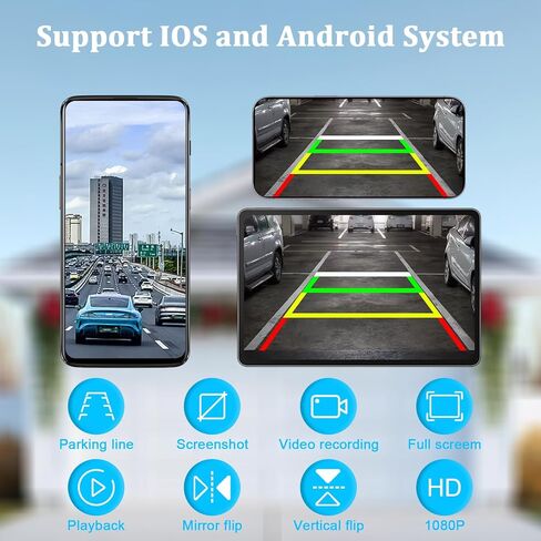 H10 WiFi Magnetic Solar Wireless Backup Camera Rechargeable Battery IP69 Waterproof 1080P Night Vision Rear View Camera No Wiring for Boat Travel Trailer/RV/Truck/Camper for iPhone iPad Android in Kuwait