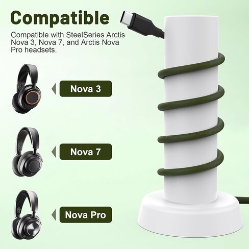 كابل شحن USB-C بطول 6.6أقدام متوافق مع سماعات الألعاب SteelSeries Arctis Nova Pro/Nova 3/Nova 4/Nova 7، سلك USB بديل متين من النوع C (أخضر) in Kuwait