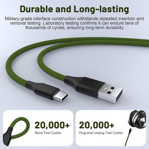 كابل شحن USB-C بطول 6.6أقدام متوافق مع سماعات الألعاب SteelSeries Arctis Nova Pro/Nova 3/Nova 4/Nova 7، سلك USB بديل متين من النوع C (أخضر) in Kuwait