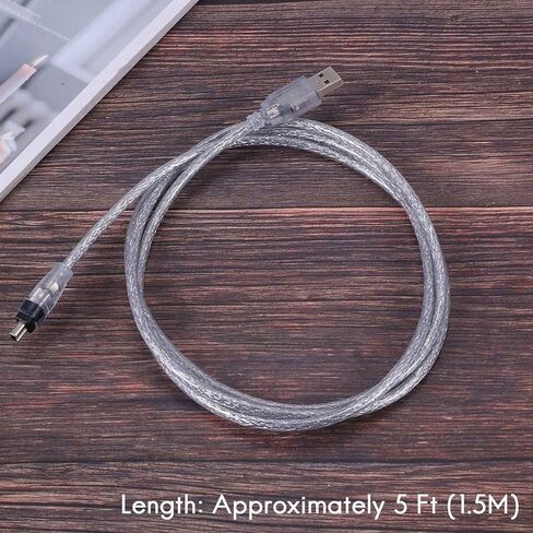 1.5M USB إلى IEEE 1394 4 Pin Firewire DV محول كابل محول لكاميرا الكمبيوتر in Kuwait