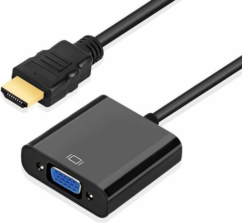 محول محول HDMI إلى VGA ذكر إلى أنثى للكمبيوتر، سطح المكتب، الكمبيوتر المحمول، الكمبيوتر الشخصي، الشاشة، جهاز العرض، HDTV - أسود in Saudi Arabia