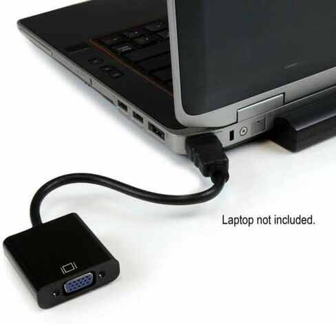 محول محول HDMI إلى VGA ذكر إلى أنثى للكمبيوتر، سطح المكتب، الكمبيوتر المحمول، الكمبيوتر الشخصي، الشاشة، جهاز العرض، HDTV - أسود in Saudi Arabia