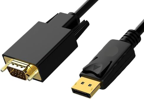 محول قابس مطلي بالذهب DP إلى VGA/DVI D/HDMI كابل طويل للتلفاز*/الكمبيوتر العلوي 4K 1080P HD محول منفذ العرض (DP إلى VGA) in Kuwait