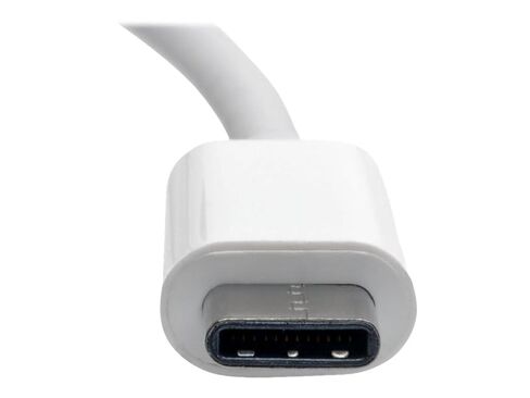 محول Tripp Lite U444-06N-HDV4K USB-C إلى HDMI DVI VGA، 4Kx2K 30 هرتز HDMI، 1080p DVI/VGA، متوافق مع Thunderbolt 3، 6 بوصات توصيل وتشغيل باللون الأبيض، حزمة Cloud Care التي تم تكوينها مسبقًا مؤهلة (حزمة واحدة) in Kuwait